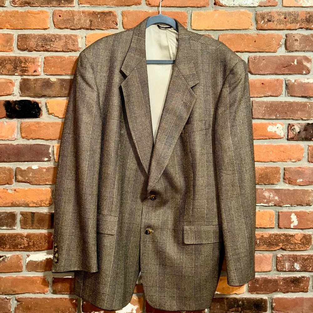 Burberry's Brown Single Breasted Suit Jacket Size 46 Long